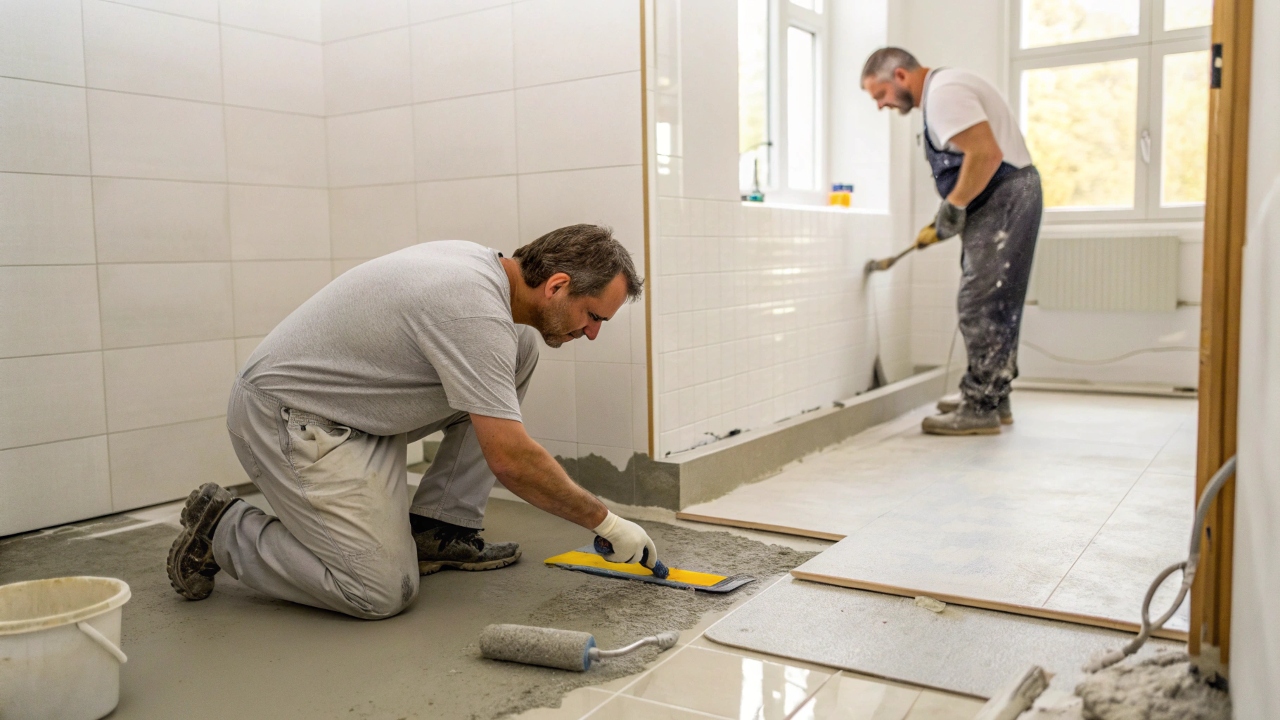 Разметка под укладку плитки в ванной комнате