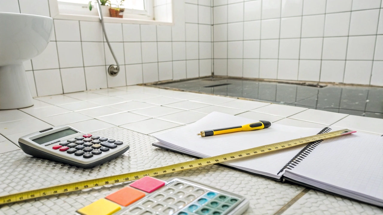 ремонт маленькой ванной с плиткой