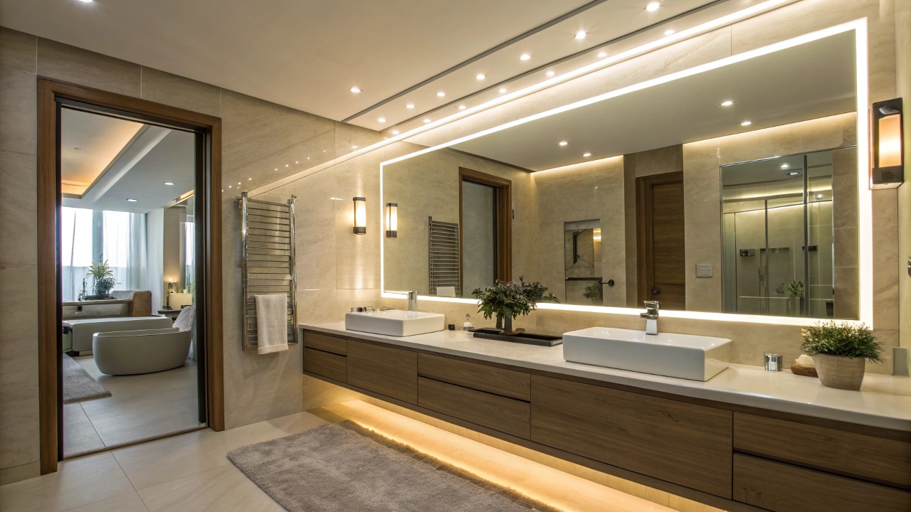 Освещение и зеркала для визуального увеличения пространства