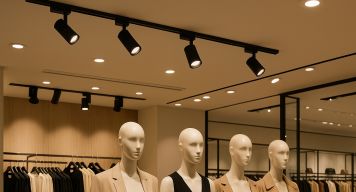 Монтаж внутреннего освещения магазина брендовой одежды