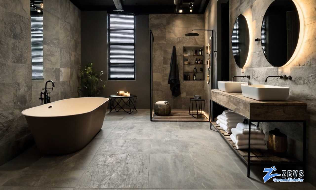 Как обустроить ванную с плиткой разных размеров