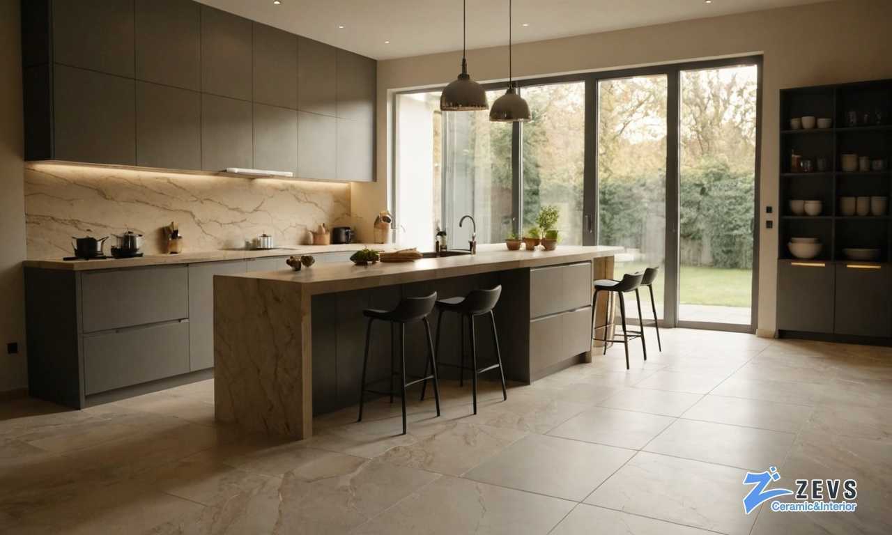 Как правильно использовать темную плитку на кухне чтобы избежать визуального уменьшения пространства