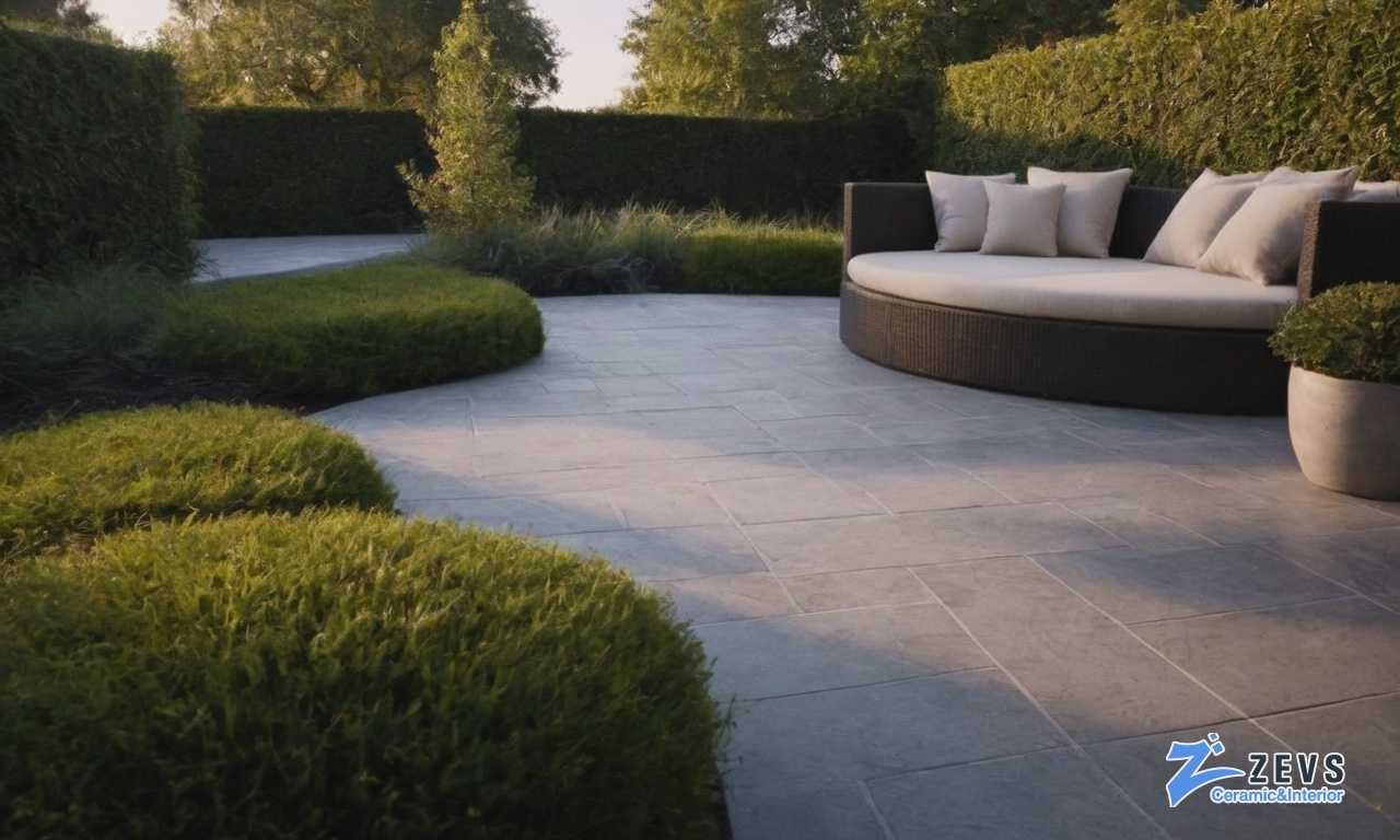 Уличный керамогранит для летнего душа обеспечивает влагостойкость и стильное оформление зоны отдыха