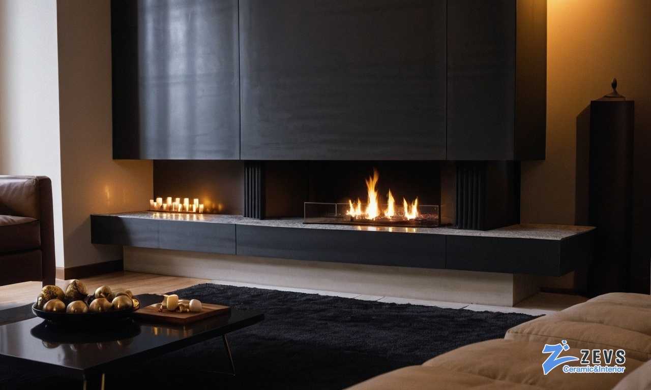 Облицовка камина плиткой в стиле минимализм — лучшие идеи для современного интерьера