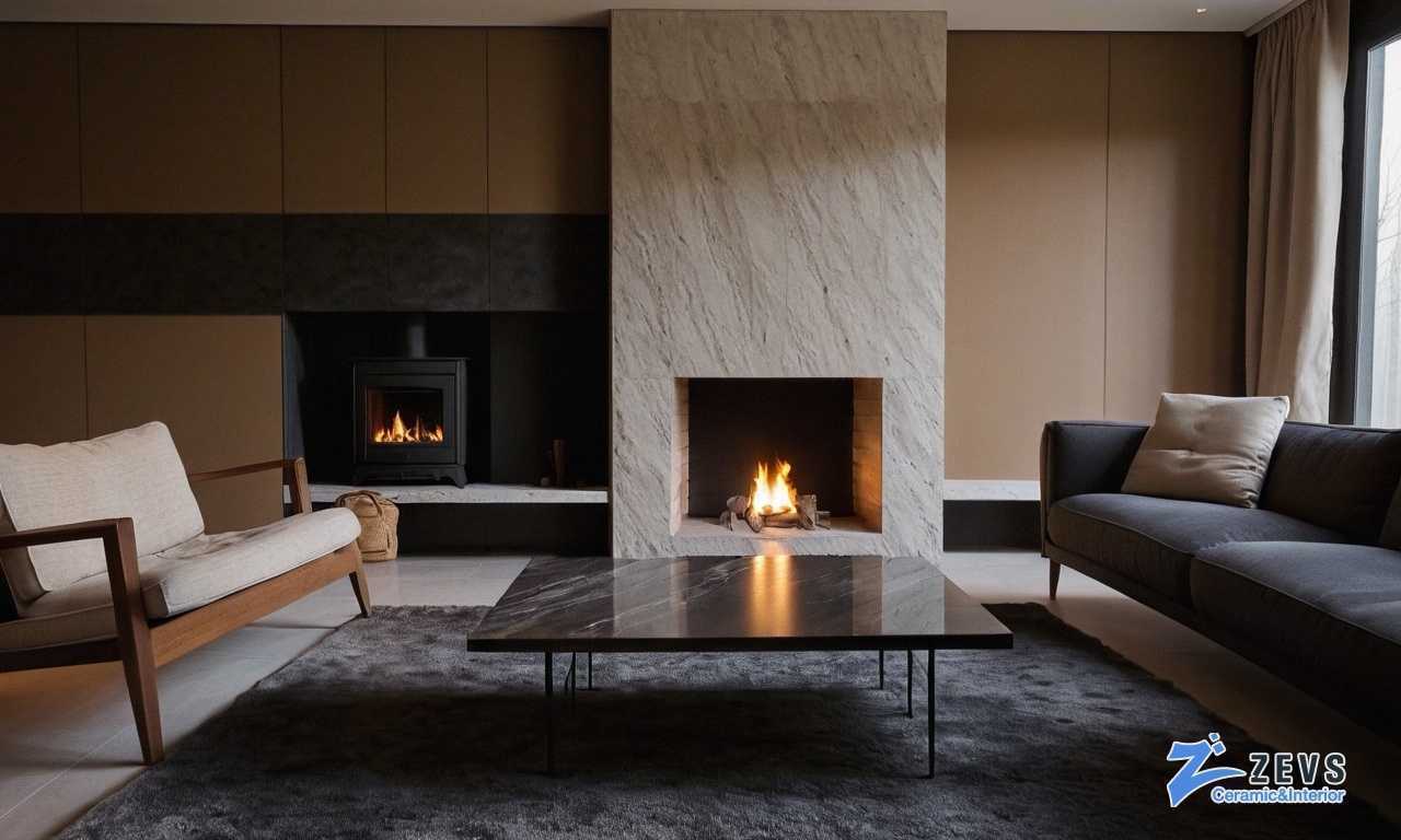 Как правильно выбрать плитку для облицовки камина в стиле хай-тек для создания современного интерьера