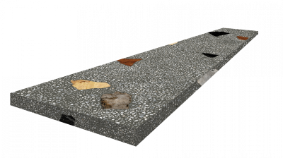 620070002374 Керамогранит Палладио Блэк Ступень Угловая левая 120x33 ColiseumGres